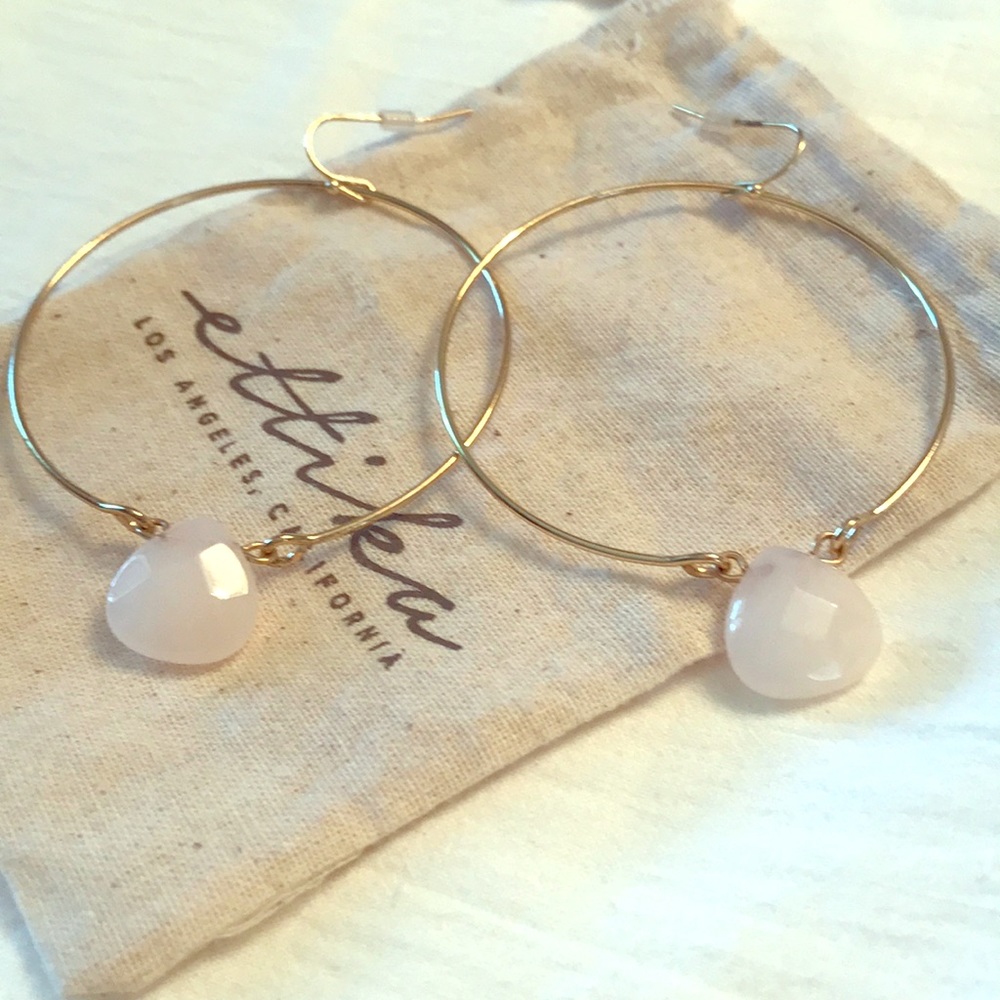 Ettika Gold Hoops with white bead